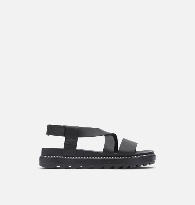 Sandalias Sorel Mujer - Roaming™ Criss Cross Flat Negras - 56731-WOXZ